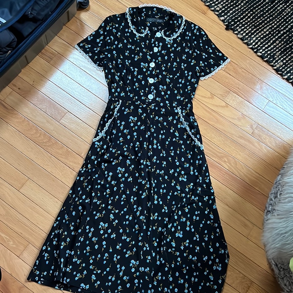 Christy Dawn mid calf dress with lace detail